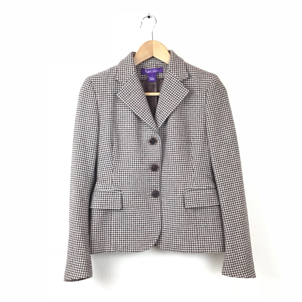 Ralph Lauren Collection Purple Label Jacket Houndstooth Blazer - Picture 2 of 9